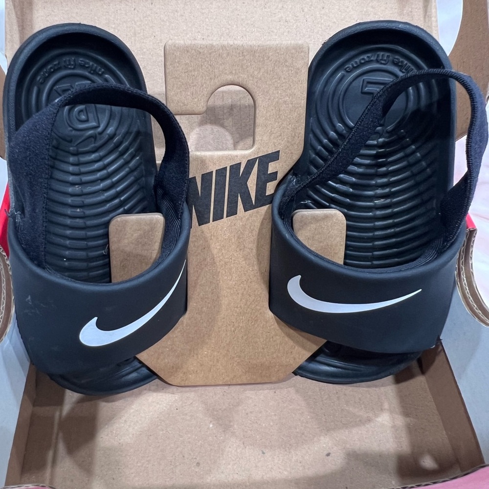 Nike Kids Black and White Sandals